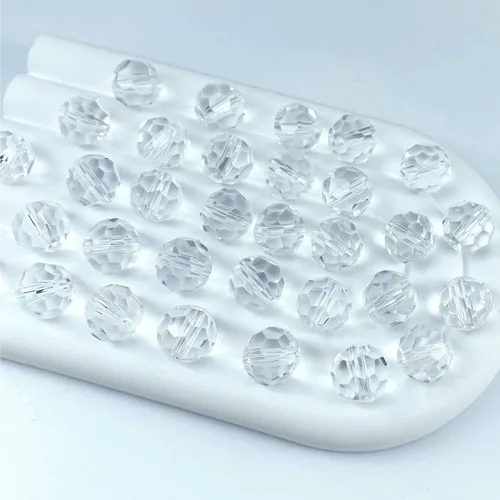 400 cuentas de cristal redondas de 0.157 pulgadas (0.157 in), cuentas de vidrio espaciadoras sueltas con múltiples facetas para manualidades,