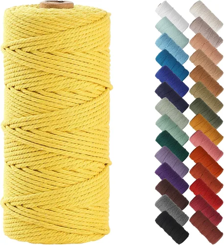 Miniatura 84 de NOANTA - Cuerda de macramé color beige natural, 1/8 pulgadas (3 mm) x 109 yardas (100 metros), cuerda de algodón colorido para colgar en la pared