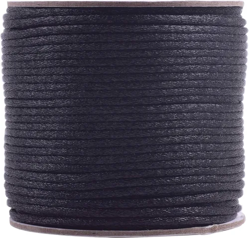 Miniatura 10 de KONMAY 80 Yardas 1.0mm Cordón Rattail de Nylon Satén Seda Trim Hilo para Cuentas para Nudos Chinos, Kumihimo, Trabajo con Cuentas, Macramé, 2-Azul