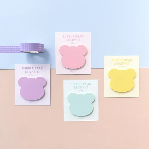 Miniatura 4 de Monolike Bubble Bear Sticky-it - Juego de 8 blocs de notas autoadhesivas 30 hojas
