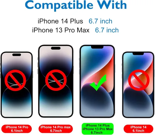 Miniatura 2 de Mothca Protector de pantalla de vidrio mate para iPhone 14 Plus, antirreflejos, antihuellas, película de vidrio templado, compatible con fundas