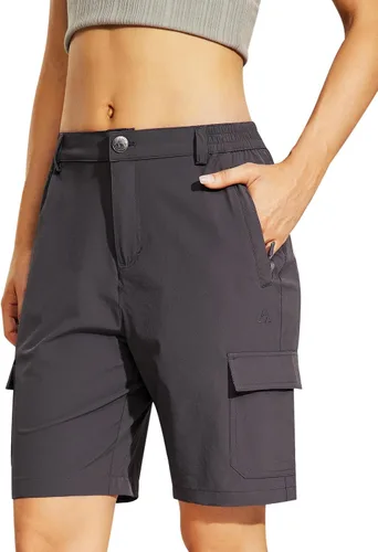 Haimont Pantalones cortos tipo cargo de senderismo para mujer con 6 bolsillos, de secado rápido, ligeros, elásticos, resistentes al agua