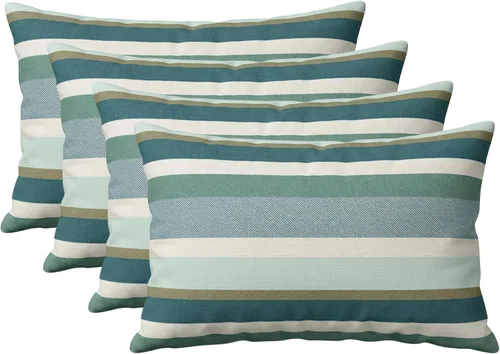 Miniatura 75 de RSH DECOR: Sunbrella - Juego de 4 almohadas lumbares, 20 x 12 pulgadas, tela de rendimiento resistente al agua y a la decoloración, fundas