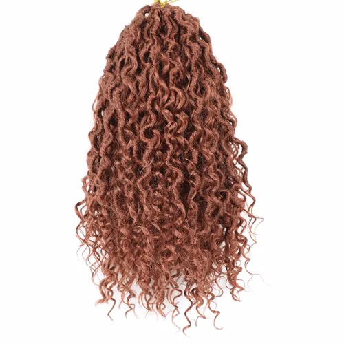 Miniatura 59 de Cabello de Crochet de 8 Pulgadas para Mujeres Negras, 7 Paquetes de Cabello de Crochet Goddess Locs con Puntas Rizadas, Locs Falsos Cortos con Bucle