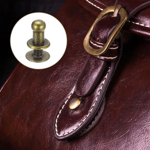 Miniatura 5 de uxcell Remaches de cabeza de bola de 0.157 pulgadas (0.157 in), tornillo trasero, paquete de 15 remaches de pezón de botón de cabeza redonda