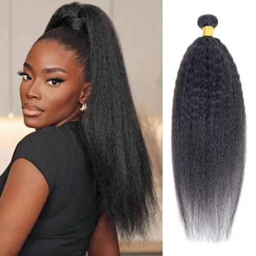 Miniatura 95 de Paquetes de cabello afro rizado y kinky, extensiones de cabello humano de 8 pulgadas, tejido rizado sin procesar, doble entretejido, virgen