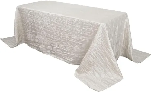 Miniatura 46 de YOUR CHAIR COVERS - Mantel Rectangular de Tafetán Arrugado de 90 x 132 Pulgadas - Azul Polvoriento, Manteles Rectangulares para Mesas Rectangulares