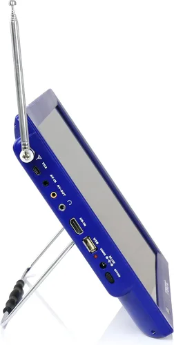Miniatura 4 de Trexonic Televisor LED portátil recargable de 14 pulgadas con HDMI, SD/MMC, USB, VGA, entrada/salida AV y sintonizador digital integrado, azul