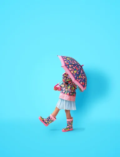 Miniatura 40 de Stephen Joseph, Paraguas para niños pequeños con cierre sin pellizcos y diseño colorido