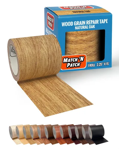 Miniatura 22 de MATCH 'N PATCH Cinta de Reparación de Veta de Madera Realista - Cinta Adhesiva Duradera Multiusos para Muebles, Pisos, Gabinetes, Ventanas, Puertas