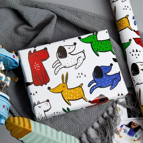 Miniatura 2 de WRAPAHOLIC Hoja de papel de regalo, 12 hojas con bonito diseño de animales para cumpleaños, vacaciones, fiestas, baby shower, 17.5 x 39.3 pulgadas