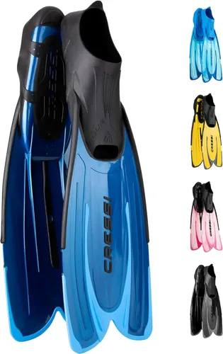 Cressi - Aletas de esnórquel para adultos con bolsillo para pie ajustable y cómodo | Perfecto para viajar | Agua: Fabricado en Italia Azul