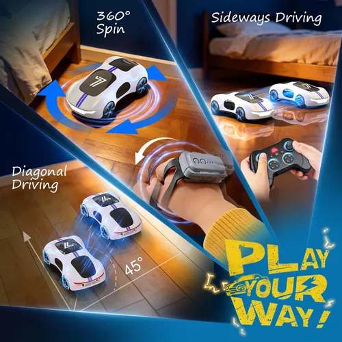Miniatura 2 de AEROQUEST Coche de Control Remoto con Detección de Gestos, Coche de Acrobacias RC de Derrape con Luz, Spray y Sonido, 2.4GHz Juguetes de Coches RC