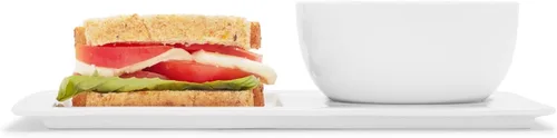 Miniatura 3 de Sur La Table Juego de platos para servir sopa y sándwich, cuenco y plato de sopa de 21 onzas, blanco, microondas y lavavajillas