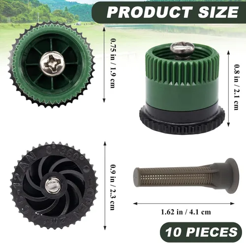 Miniatura 2 de 10 boquillas de arco variable 12AN, cabezales de aspersor emergentes de repuesto giratorios de 360 grados compatibles con Rainbird Hunter para riego
