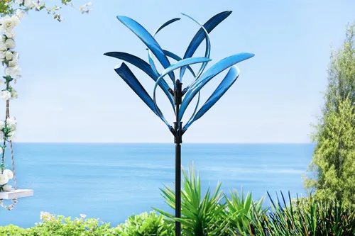 Miniatura 7 de LimeHill Molinillo de viento para patio y jardín, esculturas de viento cinéticas de metal grandes, decoración de patio al aire libre