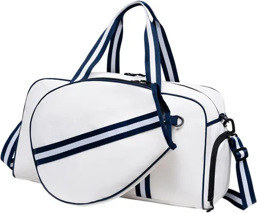 Miniatura 7 de Bolsa de gimnasio deportiva grande con zapatos y bolsillos húmedos y secos, funda de paleta para hombres y mujeres, accesorios deportivos, bolsas