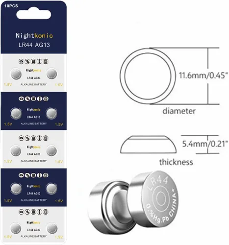 Miniatura 2 de Nightkonic 30 unidades – LR44 AG13 357 SR44 A76 303 Batería de 1.5 V con botón de celda de moneda