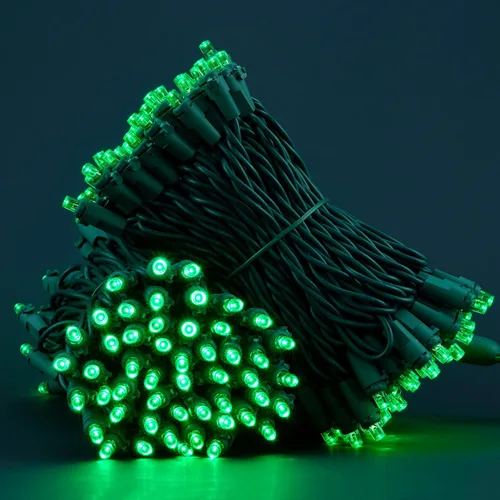 Miniatura 7 de Juego de 2 luces LED verdes de gran angular para Navidad, juego de 2 juegos de 100 luces LED de 0.197 in