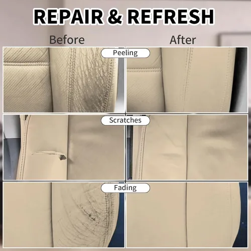 Miniatura 3 de Bálsamo restaurador de color para cuero, 8.5 onzas, kit reparador para muebles e interiores de autos, pintura para cuero ideal para arañazos, cuero