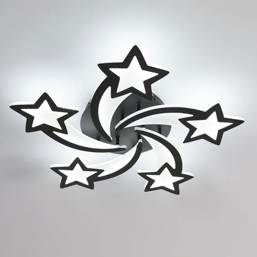 Miniatura 12 de Goeco Lámpara de techo Kidsroom, 3 modos de luz (3000 K/4500 K/6000 K) acrílico blanco cerca del techo, lámpara de techo de dibujos animados