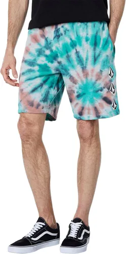 Volcom Pantalones cortos icónicos de forro polar de piedra de 20 pulgadas para hombre, Mapa de color