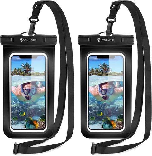 Miniatura 9 de Syncwire Funda impermeable para teléfono [paquete de 2] – Funda universal IPX8 impermeable para teléfono con cordón compatible con iPhone 13/12/11