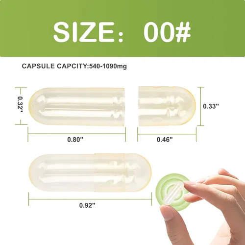 Miniatura 2 de Cápsulas veganas de tamaño vacío 00 separadas 1000 cápsulas vegetales transparentes 00 píldoras vegetales para relleno de suplementos de bricolaje