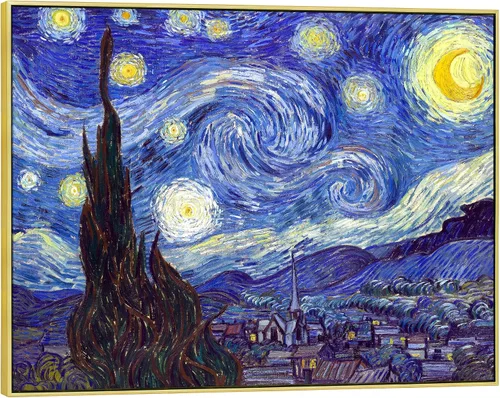 Miniatura 9 de Wieco Art Impresión en Lienzo de Noche Estrellada de Van Gogh Reproducción de Pinturas al Óleo Impresión en Lienzo Moderna Obra de Arte Imágenes