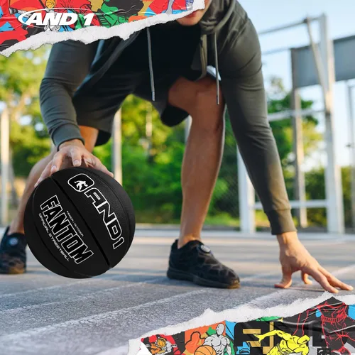 Miniatura 5 de AND1 Balón de baloncesto de goma: tamaño reglamentario oficial 7 (29.5 pulgadas) – Construcción de canal profundo, hecho para juegos de baloncesto