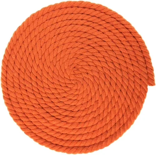 West Coast Paracord - Cuerda de algodón natural trenzada de 3 hebras, 1/4, 1/2, 5/8, 3/4 y 1 pulgada de diámetro, 10, 25, 50, 100 pies Naranja