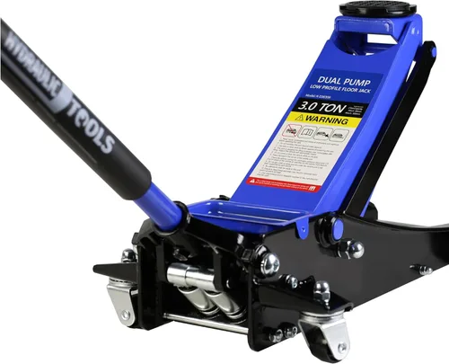 Miniatura 22 de LKTART Gato hidráulico de piso de perfil bajo de 3 toneladas con rango de elevación de pistón dual 3.3"-18.5" Bomba doble azul 3.0T 3.3"-18.5