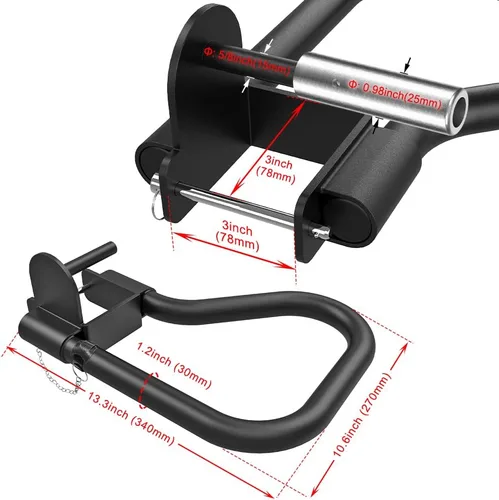 Miniatura 6 de SELEWARE Power Cage Accessories, Dip Handles, Pull‑Up Stations, and Multi‑Grip Training Attachments Accesorio de barra de inmersión para orificio