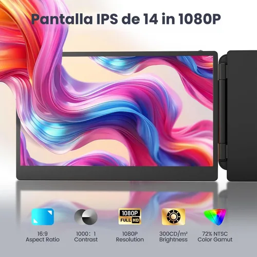 Miniatura 2 de Teamgee Extensor de pantalla para portátil de 14 pulgadas, FHD 1080P IPS triple monitor portátil para portátil de 13 a 17 pulgadas (diagonal)