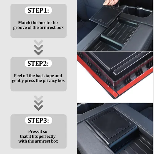 Miniatura 6 de Organizador de consola central de automóvil, reposabrazos oculto, caja de almacenamiento compatible con Toyot@Tundra 2022 2023, reposabrazos