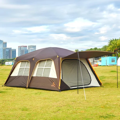 Miniatura 3 de KTT Extra Large Tent 6-12-14 Person,Family Cabin Tents,2 Rooms,3 Doors and 3 Windows with Mesh,Straight Wall,Waterproof,Double Layer,Big Tent for