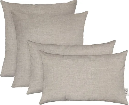 Miniatura 46 de RSH DECOR: Sunbrella Juego de 4 almohadas lumbares y cuadradas 20 x 12 pulgadas y 17 x 17 pulgadas Tela resistente al agua y a la decoloración