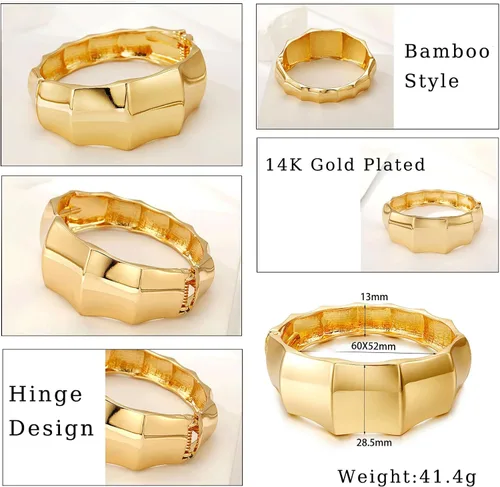 Miniatura 5 de INENIMARTJ Pulseras de oro para mujer, pulseras gruesas de oro, pulseras envolventes de oro