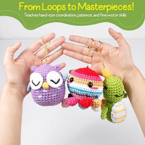 Miniatura 6 de Kit de ganchillo para principiantes, kit de animales de ganchillo con tutoriales en video e hilo suave, kits de manualidades para adolescentes