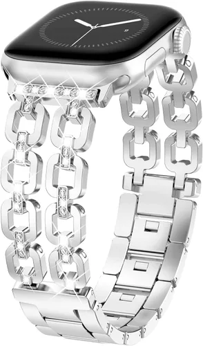 Miniatura 20 de WINGLE for Apple Watch Band Women 38mm 40mm 41mm 42mm 44mm 45mm 46mm 49mm Series 11 10 9 8 7 6 5 4 3 2 1 SE 3/2/1, Dressy Band Stainless Steel Chain