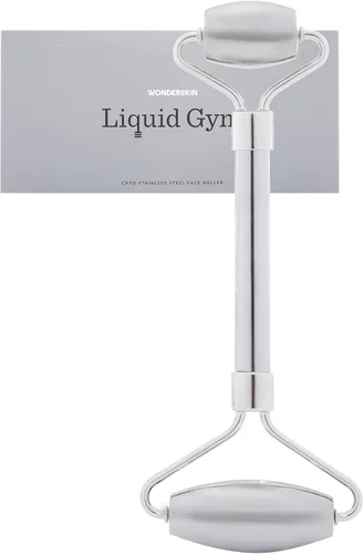 Wonderskin Rodillo facial líquido para gimnasio, masajeador facial de acero inoxidable para ojos hinchados y ojeras, herramienta para esculpir la