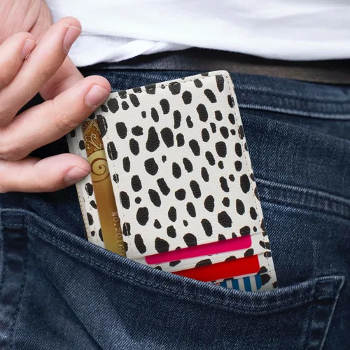 Miniatura 47 de Tarjetero delgado con bloqueo RFID, billetera de bolsillo pequeño, con cremallera Keychian para monedero, monedero y tarjetero para mujeres y hombres