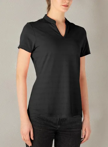 Miniatura 109 de Gopune Polo de golf con cuello en V para mujer, sin cuello, manga corta, ligera, de secado rápido, camisetas de tenis para correr