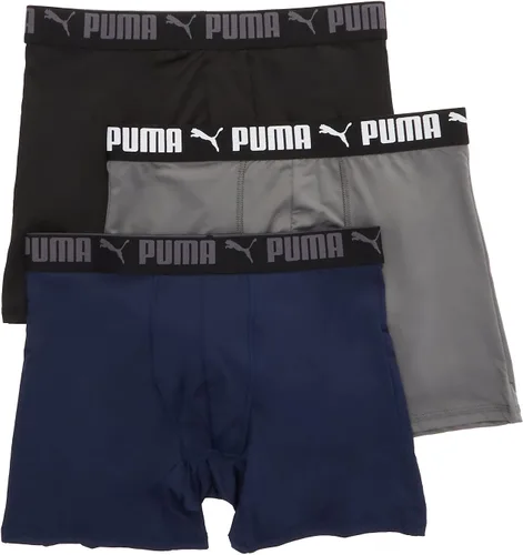 Puma Calzoncillos tipo bóxer para hombre, 3 pares, color azul marino, talla XL, Combinación azul marino
