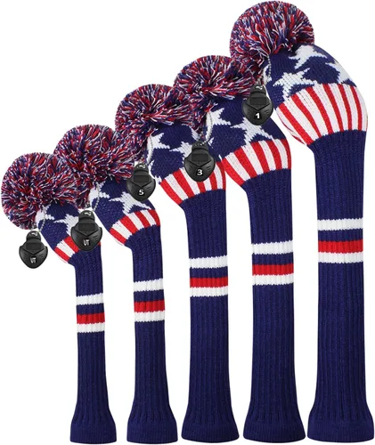 Miniatura 9 de Scott Edward Knit Golf Club Cover for Woods and Driver Set of 5 Head Covers Protect Driver Wood(460cc)* 1 Fairway Wood*2 and Hybrid/UT*2 with