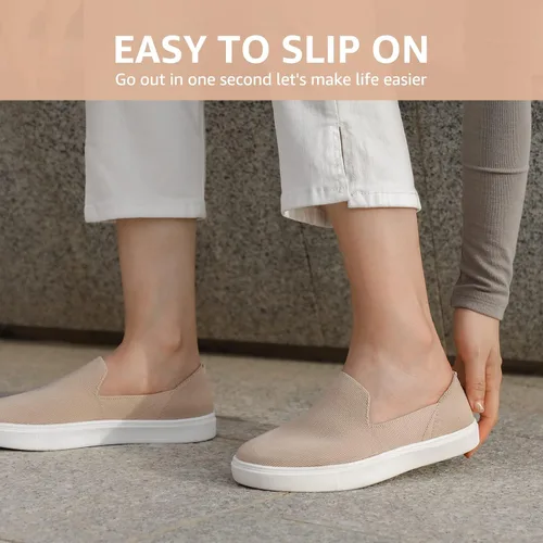 Miniatura 4 de STQ Zapatos sin cordones para mujer, transpirables, de moda, cómodos, de punto, casuales