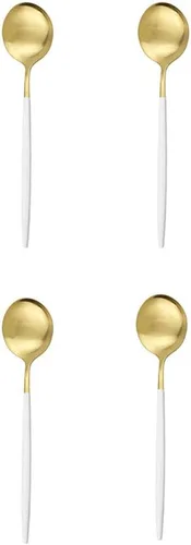 Miniatura 19 de Cuchara de té mate, cubiertos de acero inoxidable para café, vajilla pequeña agitadora de 5.11 pulgadas, color negro