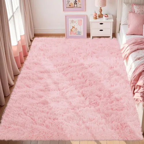 Miniatura 27 de Alfombra de Área 8x10 para Sala de Estar: Alfombras Shag Gris Claro Ultra Suaves y Esponjosas, Alfombra Grande Difusa de Felpa