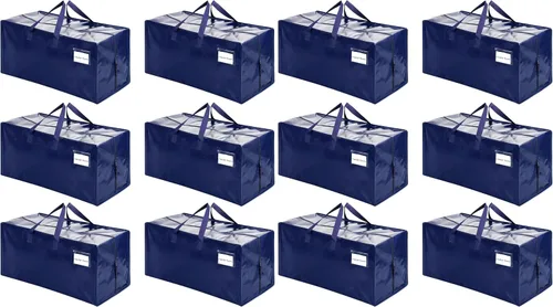 Miniatura 24 de VENO Paquete de 2 bolsas de mudanza, correas de mochila, mudanza, cajas de almacenamiento universitario, con tapas, resistentes, extragrandes, asas
