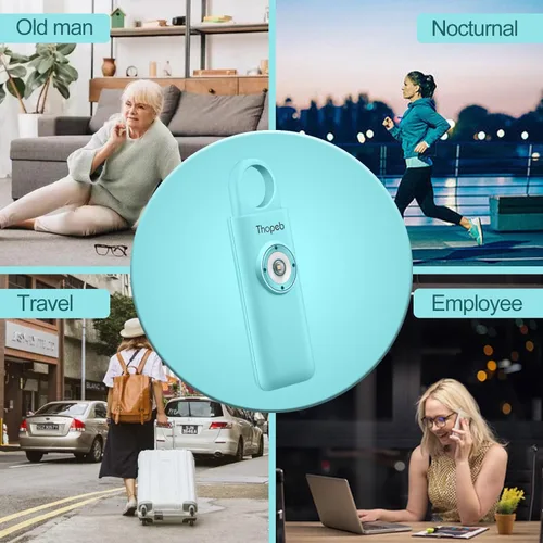 Miniatura 5 de La alarma de seguridad personal original para mujeres por mujeres, sonido de sirena fuerte, luz LED estroboscópica SOS, ten seguridad con la alarma